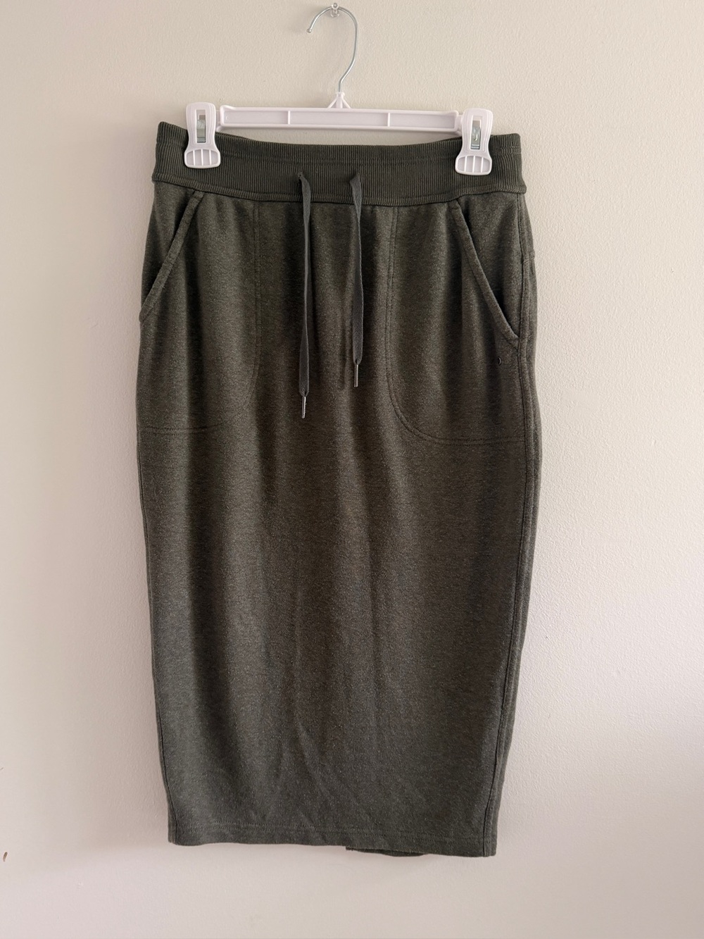 PrAna Olive Green Midi Skirt